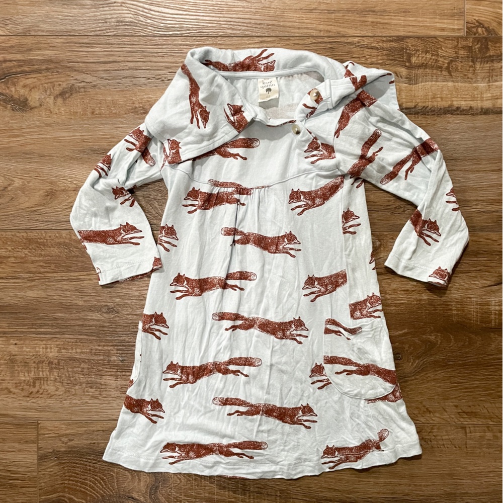 Kate Quinn Girl Fox Print Dress Size 2T